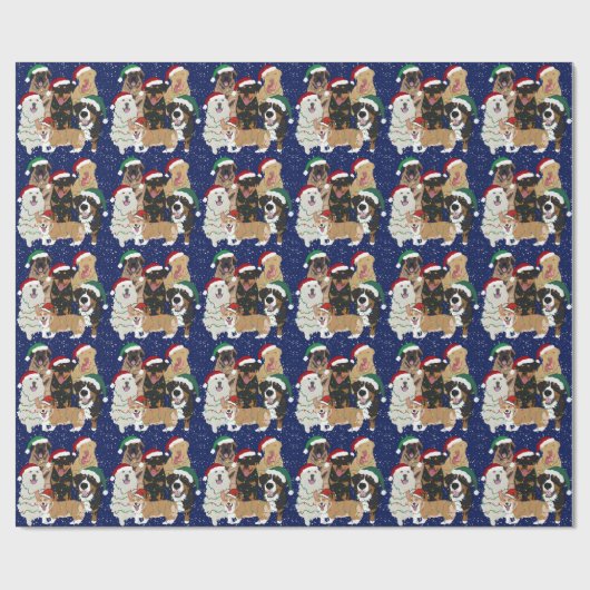 Weihnachtshunde Geschenkpapier (Flach)
