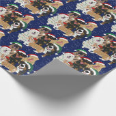 Weihnachtshunde Geschenkpapier (Ecke)
