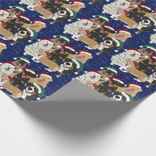 Weihnachtshunde Geschenkpapier (Ecke)