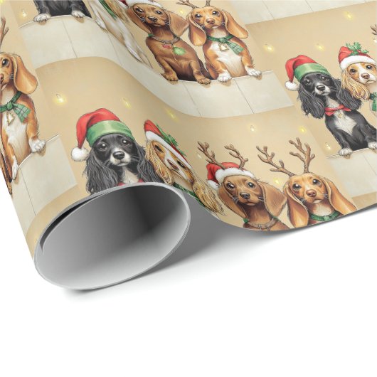 Weihnachtshunde Geschenkpapier (Rolleneckpunkt)