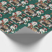 Weihnachtshunde Geschenkpapier (Ecke)