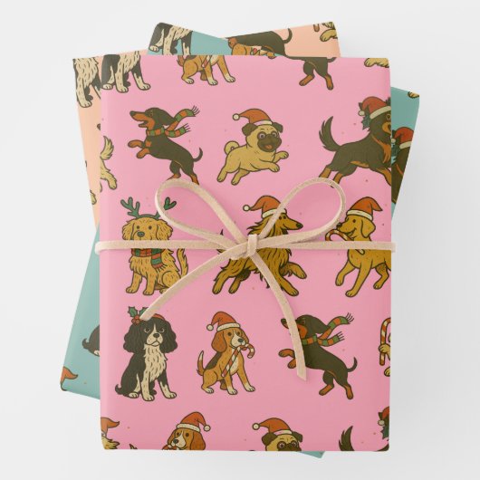 Weihnachtshunde Geschenkpapier Set (Beispiel)