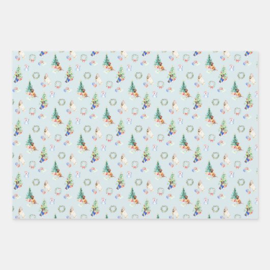 Weihnachtshunde Geschenkpapier Set (Vorderseite 3)