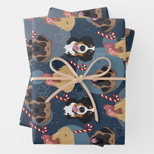 Weihnachtshunde Geschenkpapier Set (Beispiel)