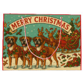 "Weihnachtshunde" Geschenktasche Große Geschenktüte (Rückseite)