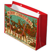 "Weihnachtshunde" Geschenktasche Große Geschenktüte (Vorderseite Schrägansicht)