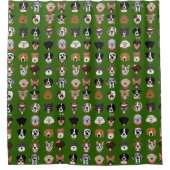 Weihnachtshunde-Gesichtsmuster Duschvorhang (Vorderseite)