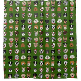 Weihnachtshunde-Gesichtsmuster Duschvorhang