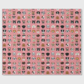 Weihnachtshunde-Gesichtsmuster Geschenkpapier (Flach)