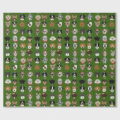 Weihnachtshunde-Gesichtsmuster Geschenkpapier (Flach)