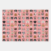 Weihnachtshunde-Gesichtsmuster Geschenkpapier Set (Vorderseite 3)