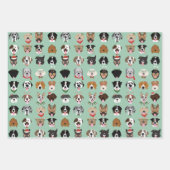 Weihnachtshunde-Gesichtsmuster Geschenkpapier Set (Vorderseite 2)