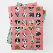 Weihnachtshunde-Gesichtsmuster Geschenkpapier Set (Beispiel)