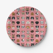 Weihnachtshunde-Gesichtsmuster Pappteller (Vorderseite)