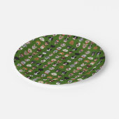 Weihnachtshunde-Gesichtsmuster Pappteller (Schrägansicht)