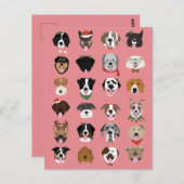 Weihnachtshunde-Gesichtsmuster Postkarte (Vorne/Hinten)