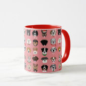 Weihnachtshunde-Gesichtsmuster Tasse (VorderseiteRechts)
