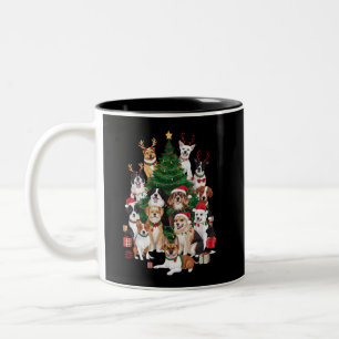 Weihnachtshunde Hunde Liebhaber Urlaub Hunde Mama  Zweifarbige Tasse