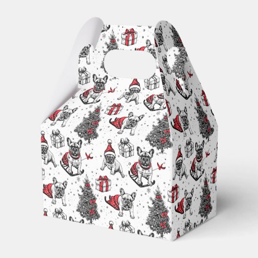 Weihnachtshunde im Kunstbuchstil Geschenkschachtel (Vorderseite)