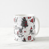 Weihnachtshunde im Kunstbuchstil Kaffeetasse (VorderseiteRechts)