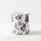 Weihnachtshunde im Kunstbuchstil Kaffeetasse (Mittel)