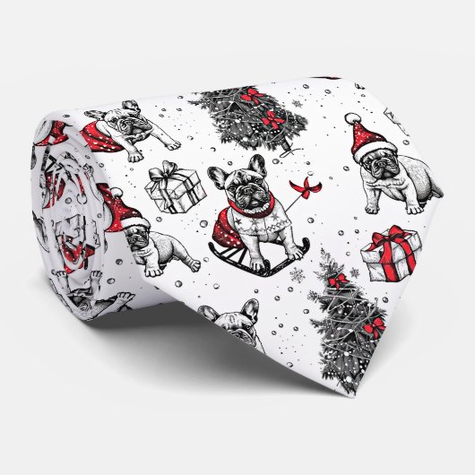 Weihnachtshunde im Kunstbuchstil Krawatte (Gerollt)