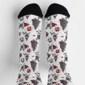 Weihnachtshunde im Kunstbuchstil Socken (Oben)