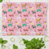 Weihnachtshunde im Outfits Muster Geschirrtuch (Gefaltet)