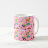 Weihnachtshunde im Outfits Muster Kaffeetasse (VorderseiteRechts)