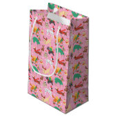 Weihnachtshunde im Outfits Muster Kleine Geschenktüte (Rückseite Schrägansicht)