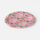 Weihnachtshunde im Outfits Muster Pappteller (Schrägansicht)