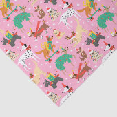 Weihnachtshunde im Outfits Muster Seidenpapier (Ausschnitt)