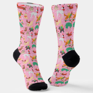 Weihnachtshunde im Outfits Muster Socken