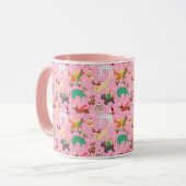 Weihnachtshunde im Outfits Muster Tasse (Vorderseite Links)