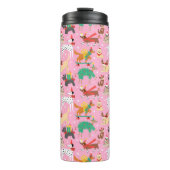 Weihnachtshunde im Outfits Muster Thermosbecher (Vorderseite)