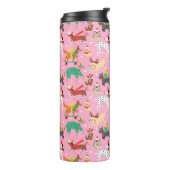 Weihnachtshunde im Outfits Muster Thermosbecher (Nach links gedreht)