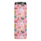 Weihnachtshunde im Outfits Muster Thermosbecher (Rückseite)