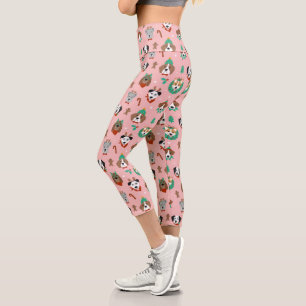 Weihnachtshunde im Weihnachtsaccessoires Muster Capri Leggings