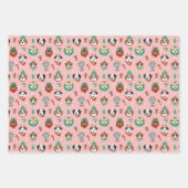 Weihnachtshunde im Weihnachtsaccessoires Muster Geschenkpapier Set (Vorderseite 2)