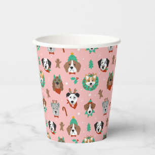 Weihnachtshunde im Weihnachtsaccessoires Muster Pappbecher