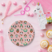 Weihnachtshunde im Weihnachtsaccessoires Muster Pappteller (Party)