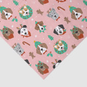 Weihnachtshunde im Weihnachtsaccessoires Muster Seidenpapier (Ausschnitt)