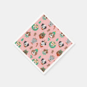 Weihnachtshunde im Weihnachtsaccessoires Muster Serviette (Ecke)