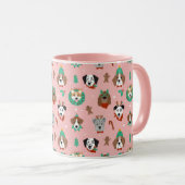 Weihnachtshunde im Weihnachtsaccessoires Muster Tasse (VorderseiteRechts)