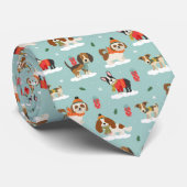 Weihnachtshunde in Cosy Scarves Muster Krawatte (Gerollt)