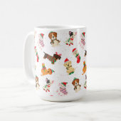 Weihnachtshunde in Hüten und Pullover Kaffeetasse (Vorderseite Links)