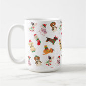 Weihnachtshunde in Hüten und Pullover Kaffeetasse (Links)