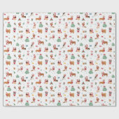 Weihnachtshunde in Weihnachtszubehör Geschenkpapier (Flach)