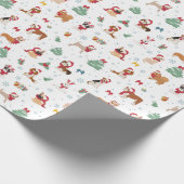 Weihnachtshunde in Weihnachtszubehör Geschenkpapier (Ecke)