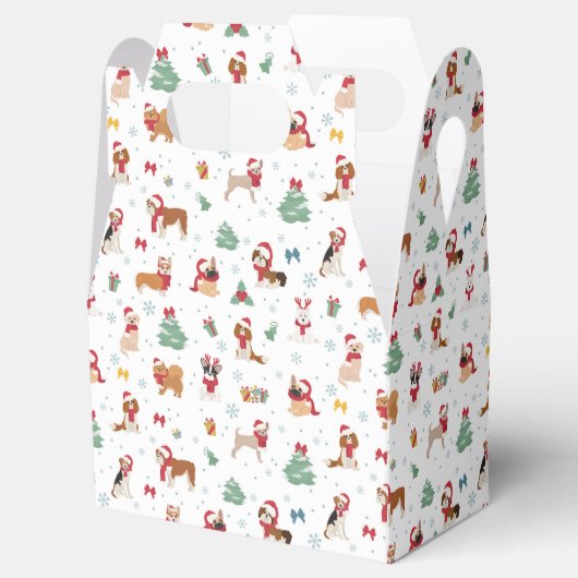Weihnachtshunde in Weihnachtszubehör Geschenkschachtel (Geöffnet)